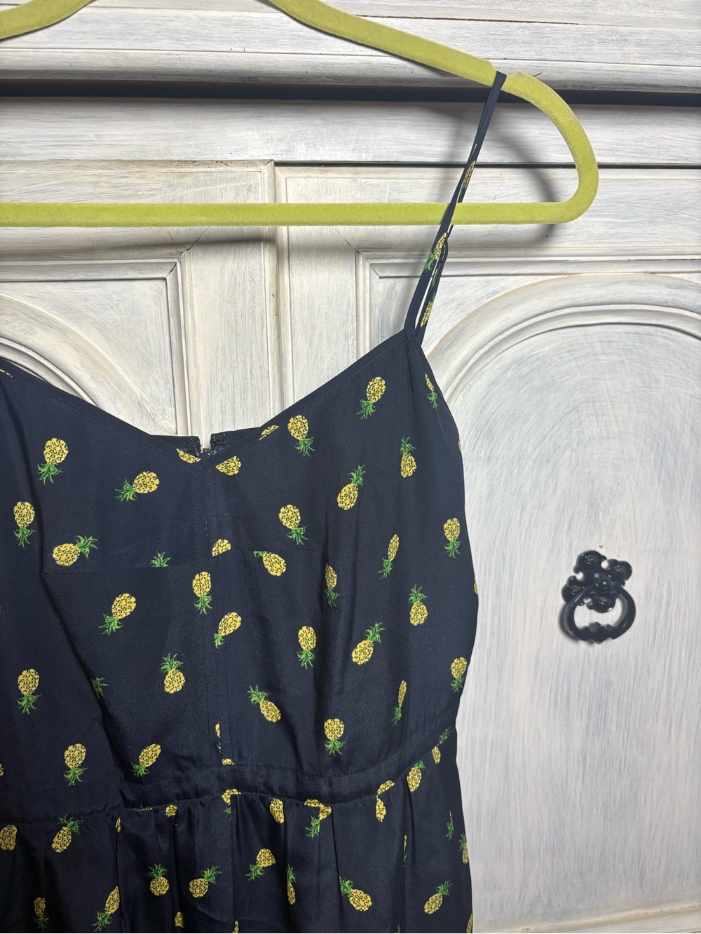 J.Crew Navy Pineapple Print Sundress Preppy Whimsical Romantic Tropical Twee - Picture 4 of 8